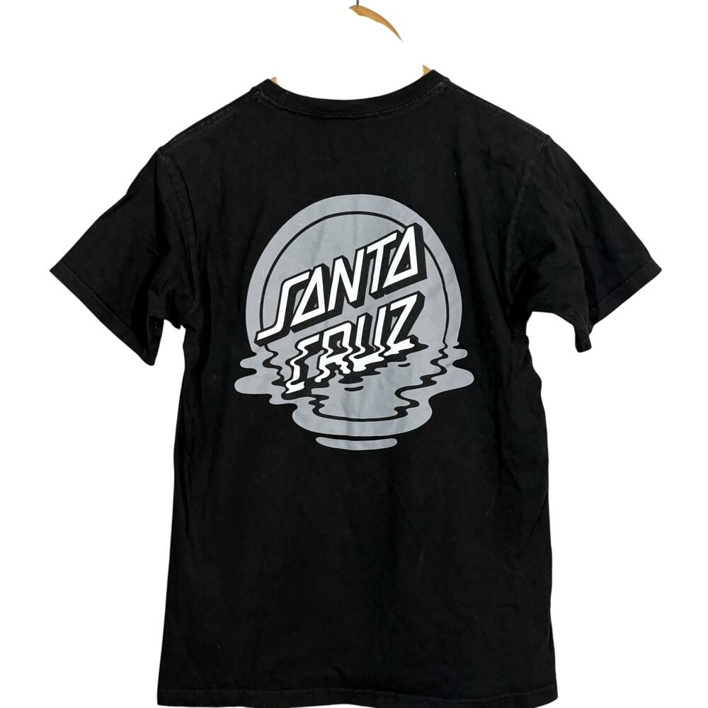 Santa Cruz Graphic Tee Casual Short Sleeve Black White Melt - S